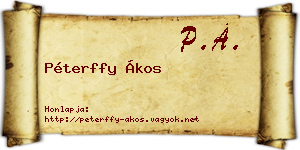 Péterffy Ákos névjegykártya