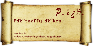 Péterffy Ákos névjegykártya